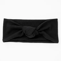 Ribbed Knotted Headwrap - Black