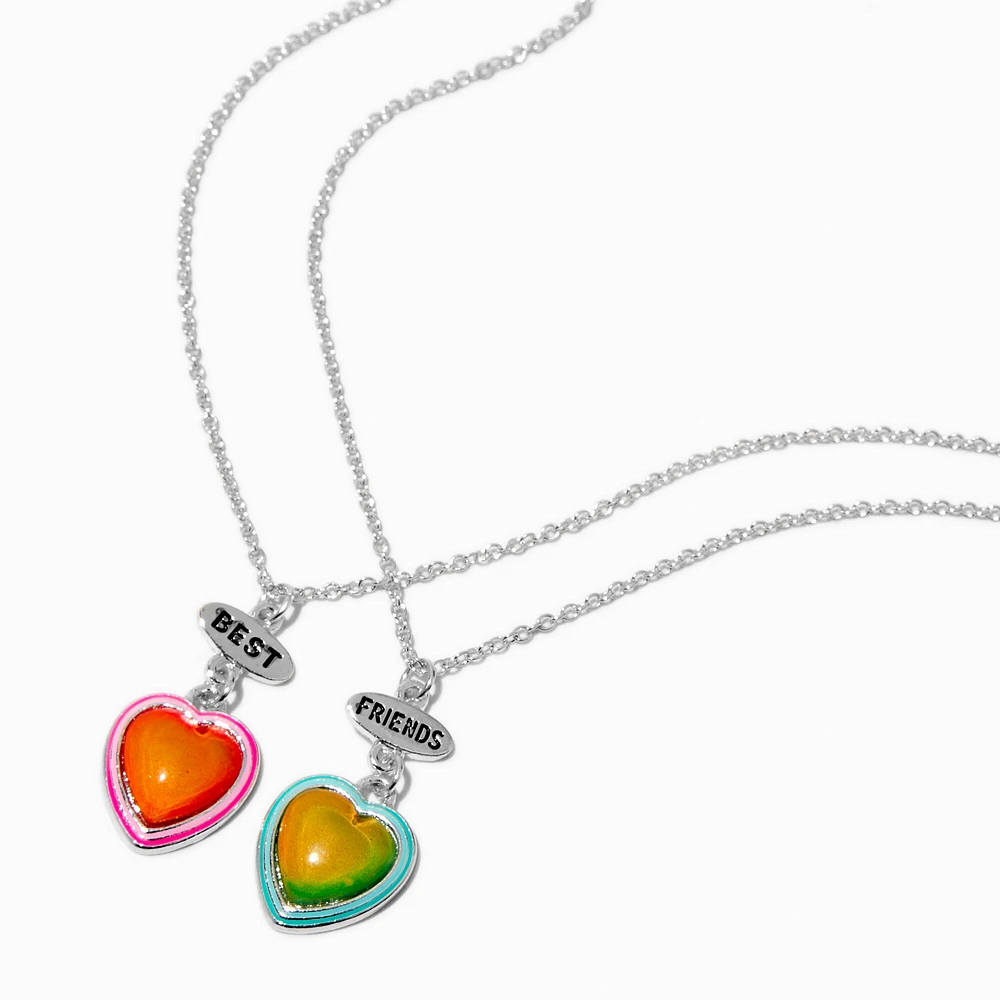 Best Friends Mood Heart Pendant Necklace - 2 Pack