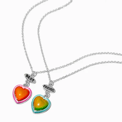 Best Friends Mood Heart Pendant Necklace - 2 Pack