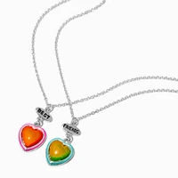 Best Friends Mood Heart Pendant Necklace - 2 Pack