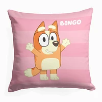 Bluey Pink Striped Bingo Printed Throw Pillow (ds)