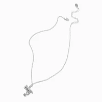 Silver-tone Dangling Bear Pendant Necklace