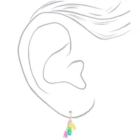 1" Rainbow Gummy Bears® Clip On Drop Earrings