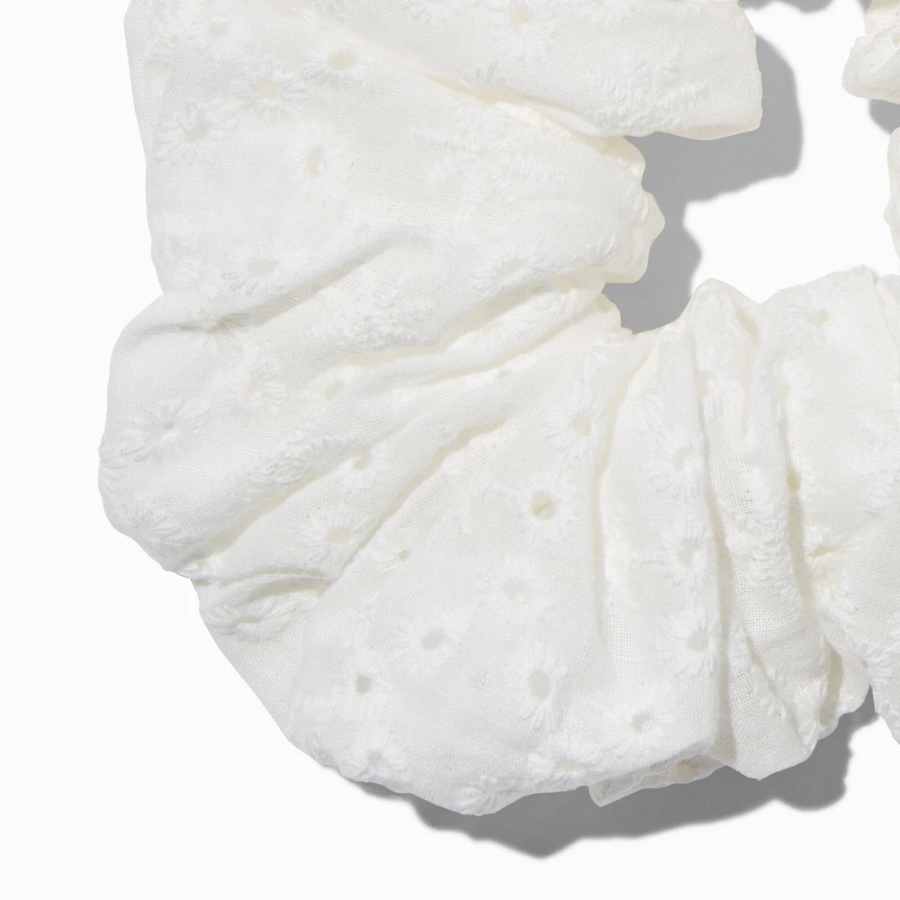 Giant White Eyelet Hair Scrunchie