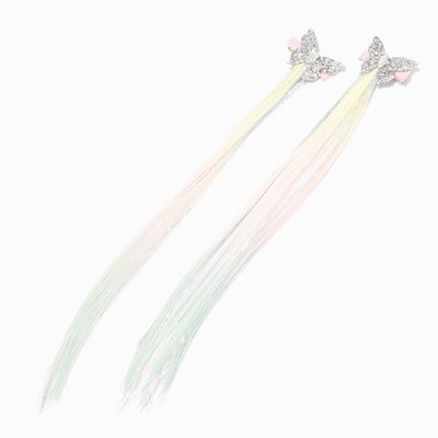 Claire's Club Butterfly Ombre Faux Hair Clip - 2 Pack