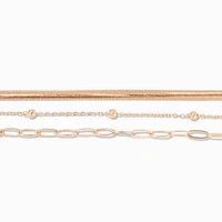 Gold Mixed Chain Multi-Strand Bracelet