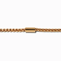 Gold-tone Round Box Chain Bracelet