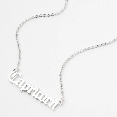 Silver Gothic Zodiac Pendant Necklace - Capricorn