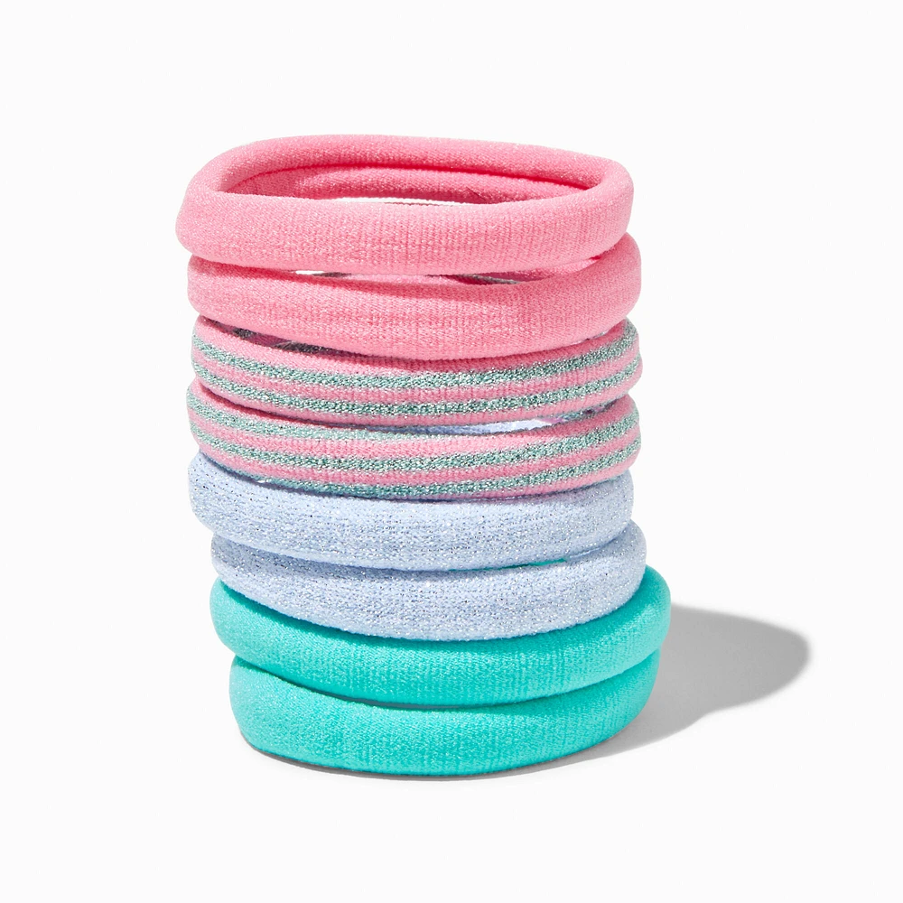 Mint Stripes Full Hair Rolled Hair Ties - 8 Pack