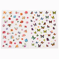 Butterfly & Floral Nail Art Sticker Sheets - 2 Pack