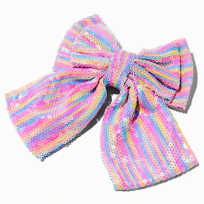 Claire's Club Pastel Sequin Bow Barrette Hair Clip