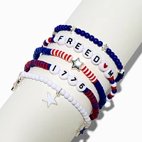 "Freedom" Beaded Stretch Bracelet Set - 5 Pack