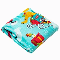 Disney Mickey Mouse Spreading Cheer Blue Silk Touch Throw Blanket