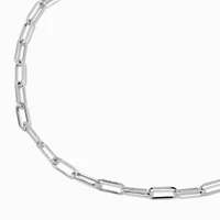 Silver-tone Medium Paperclip Short Chain Necklace