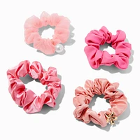 Coral Mixed Hair Scrunchies - 4 Pack