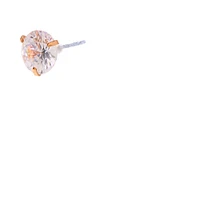 Gold Cubic Zirconia 7MM Round Stud Earrings