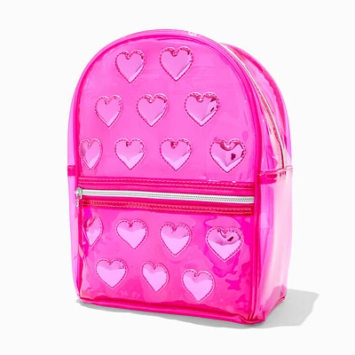 Pink Heart Vinyl Backpack