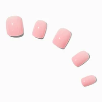 Pink Glossy Short Square Vegan Faux Nail Set - 24 Pack