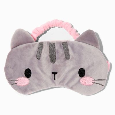 Gray Cat Plush Sleeping Mask