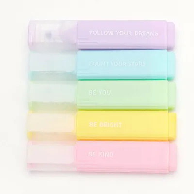 Inspirational Messages Pastel Highlighter Set - 5 Pack