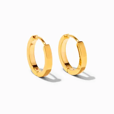 C LUXE by Claire's 18k Yellow Gold Plated Titanium 12MM Clicker Hoop Earrings