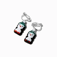 Penguin Clip-On Drop Earrings