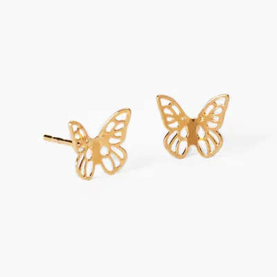 18kt Gold Plated Butterfly Stud Earrings