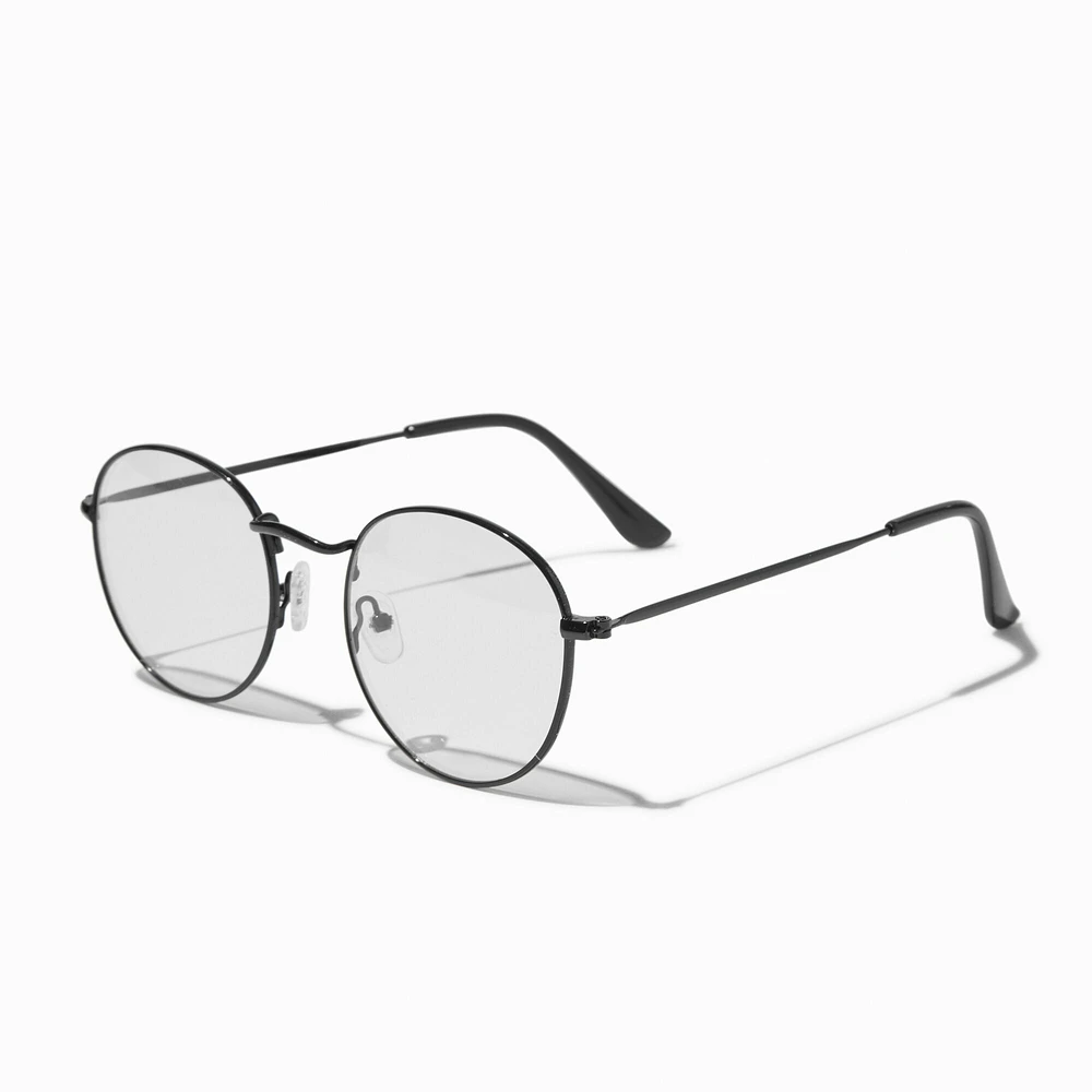 Black Metal Round Clear Lens Frames