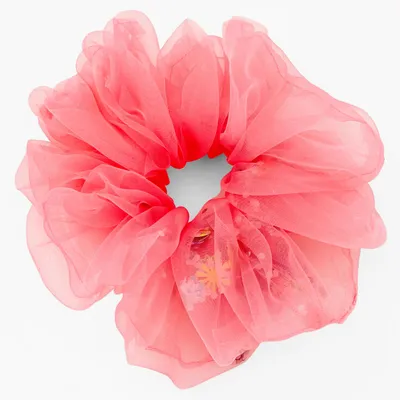 Giant Confetti Pom Pink Hair Scrunchie