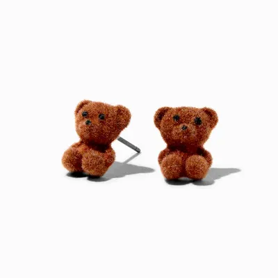 Fuzzy Bear Stud Earrings