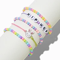 Hip Hop Easter Bunny Beaded Stretch Bracelets - 5 Pack