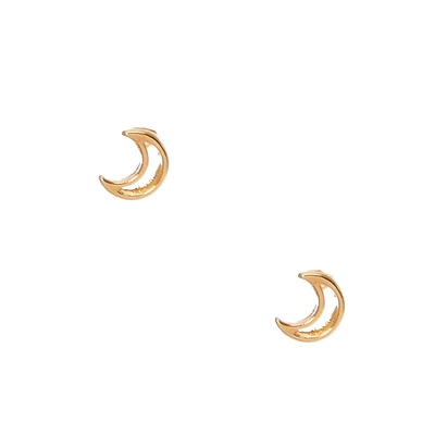 C LUXE by Claire's 18kt Gold Plated Open Moon Stud Earrings