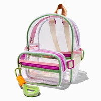 Translucent Colorblock Small Backpack with Belt Bag