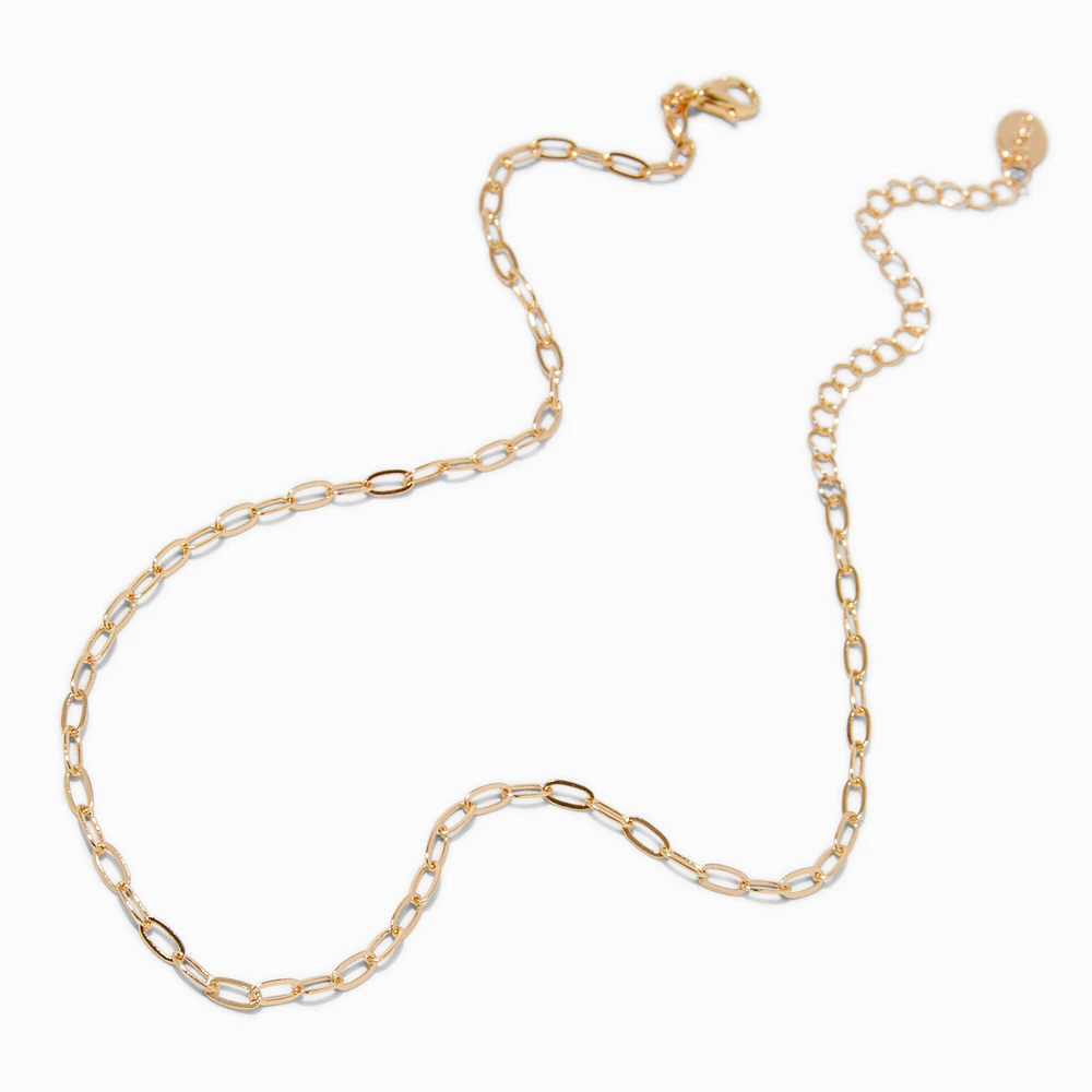 Gold-tone Small Paperclip Chain Necklace