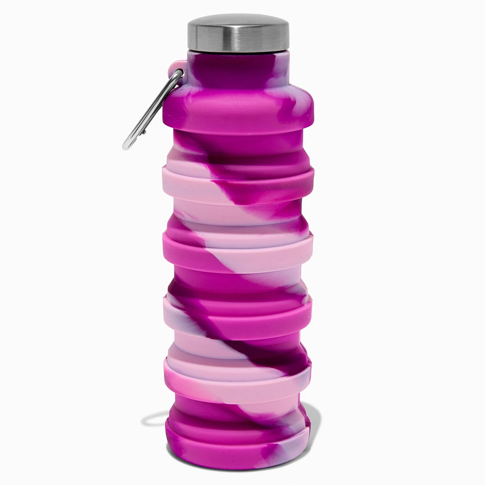 Collapsible Purple Tie Dye Water Bottle