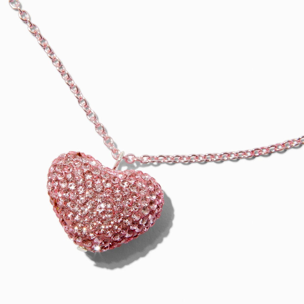 Pavé Crystal Heart Pendant Necklace