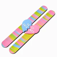 Best Friends Split Heart Rainbow Slap Bracelets - 2 Pack