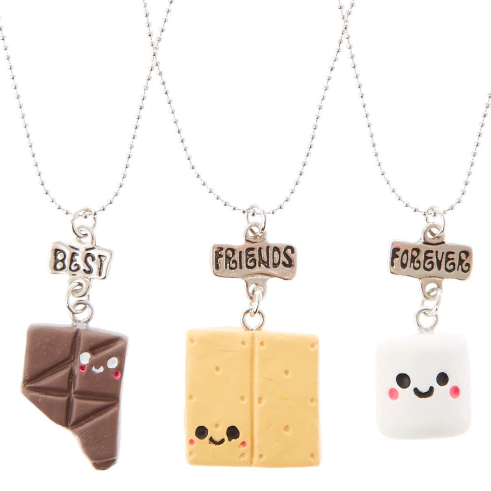 Best Friend S'mores Pendant Necklaces - 3 Pack