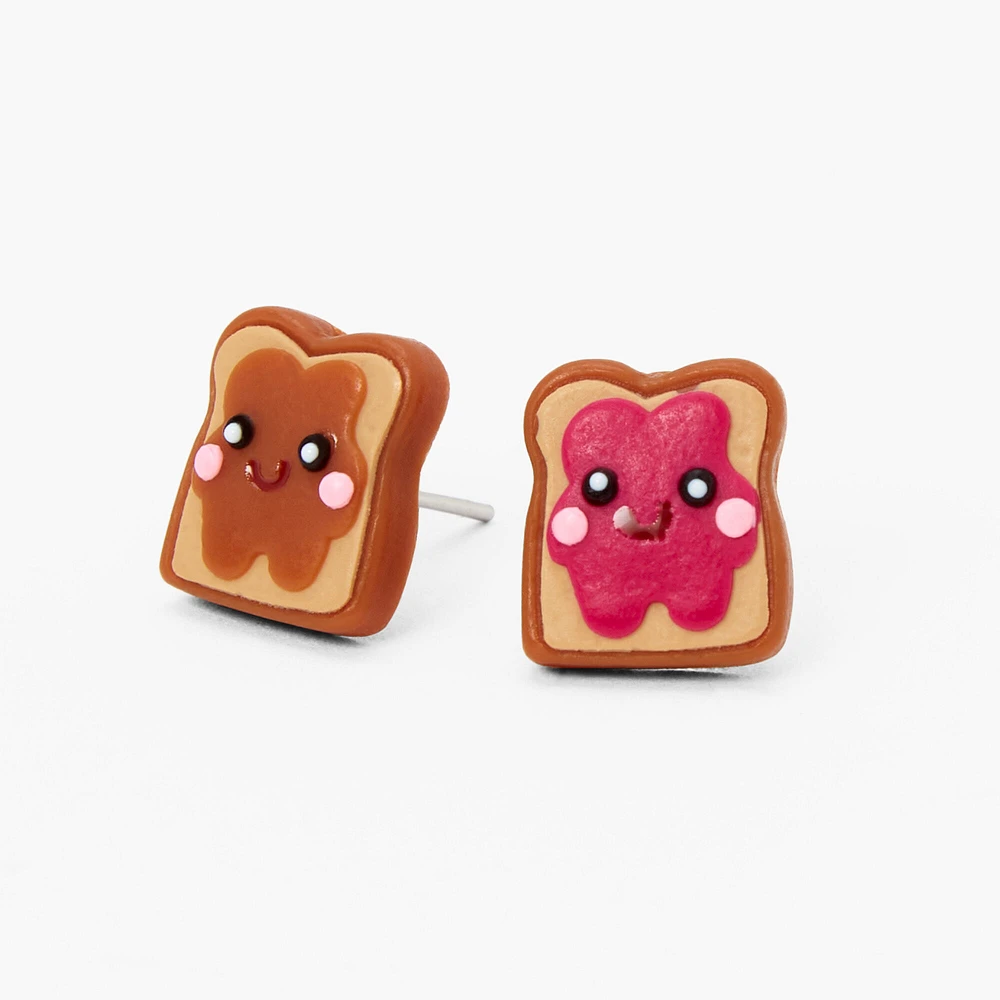 Peanut Butter and Jelly Sandwich Stud Earrings