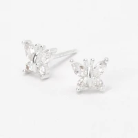 C LUXE by Claire's Sterling Silver Cubic Zirconia Butterfly Stud Earrings