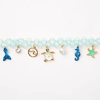 Sea Creature Blue Tattoo Choker Necklace