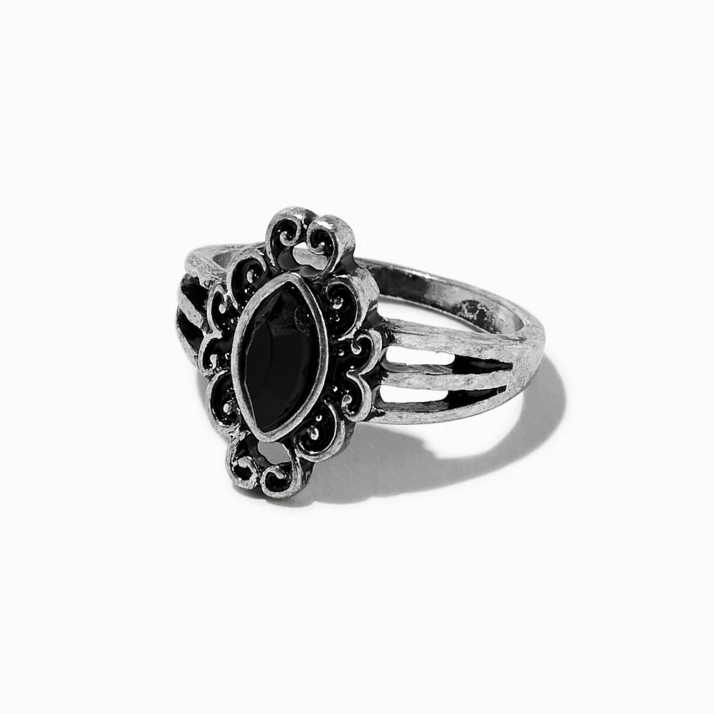 Silver-tone Ballet Grunge Mixed Rings - 10 Pack