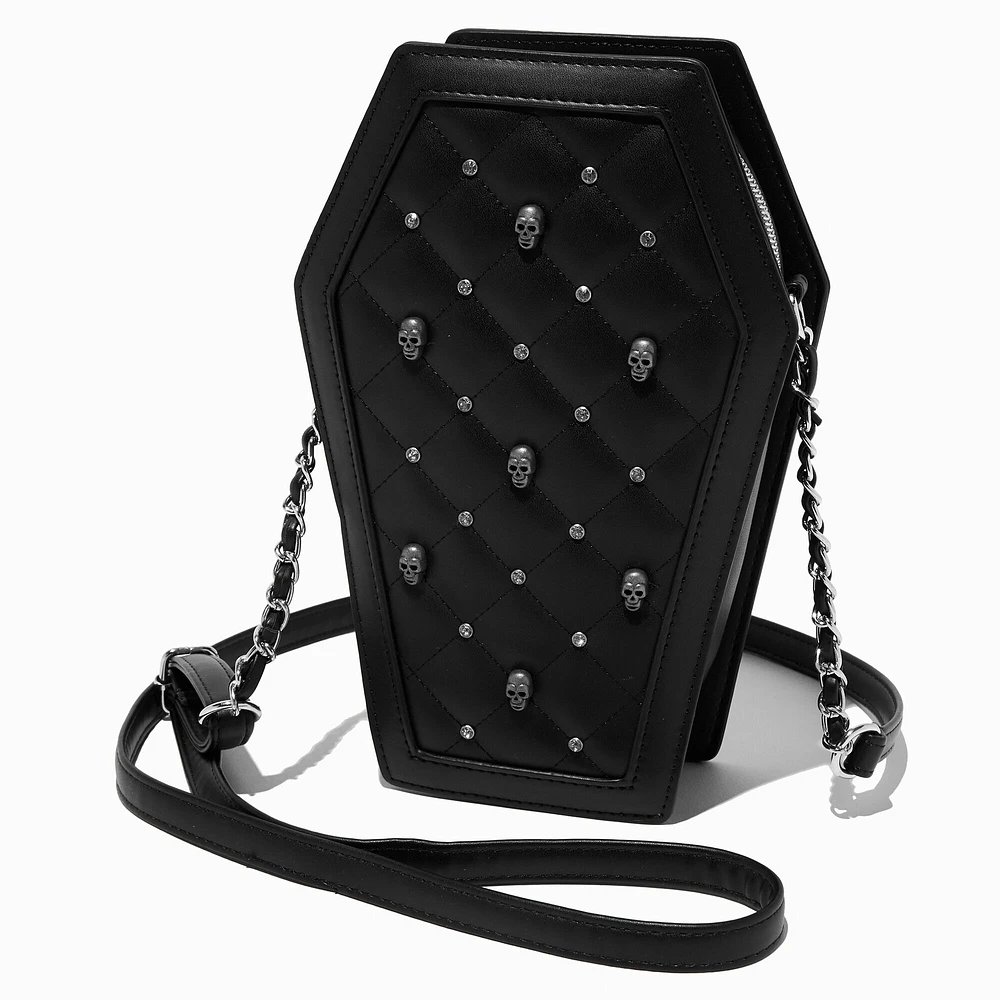 Skulls Quilted Coffin Crossbody Bag