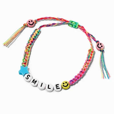 Happy Face ''Smile'' Braided Adjustable Bracelet