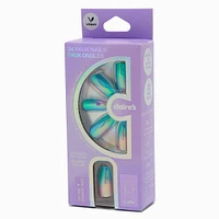 Mermaid Chrome Coffin Vegan Faux Nail Set - 24 Pack