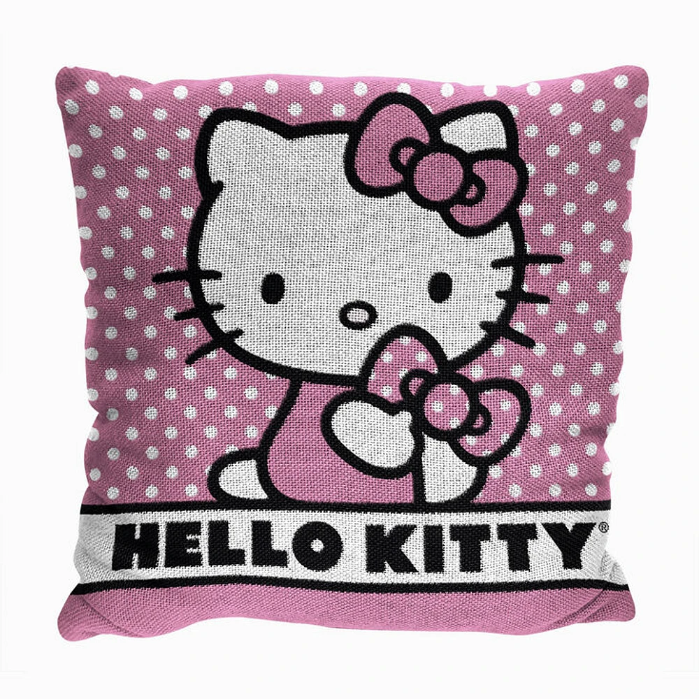 Hello Kitty® Pink Polka Dots Jacquard Pillow (ds)