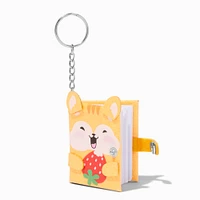 Strawberry Hamster Glitter Mini Diary Keychain