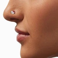 Hello Kitty® Gold-tone Stainless Steel Enamel Face 20G Nose Stud