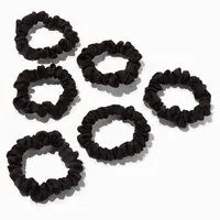 Black Skinny Silky Hair Scrunchies - 6 Pack