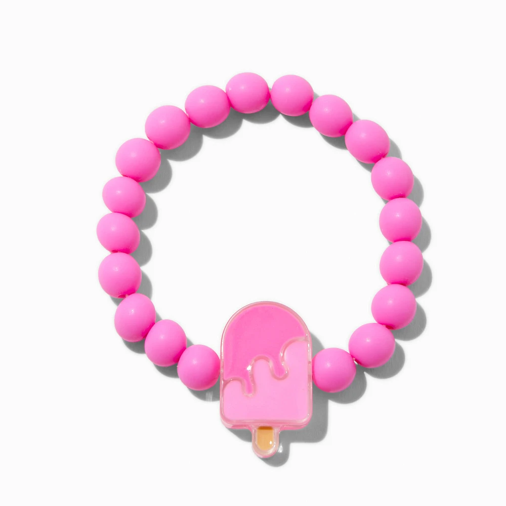 Claire's Club Matte Pink Ice Pop Stretch Bracelet